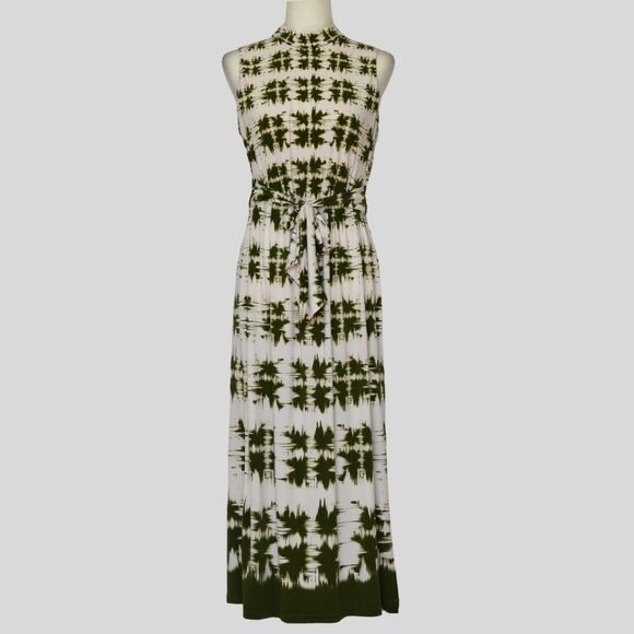 LONDON TIMES Women's Tie Dye Print Maxi Dress Green Size 12 - Picture 1 of 8
